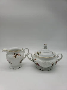 Wawel Poland Rose Creamer and Sugar Bowl Fine China Made in Poland - Picture 1 of 16