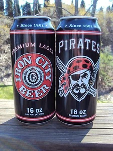 PITTSBURGH BREWING CO. IRON CITY LAGER BEER 2016 PIRATES  16 oz. beer can  - Picture 1 of 4