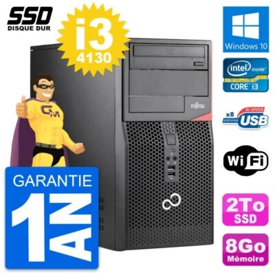 Pc Tour Fujitsu Esprimo P520 Intel Core I3-4130 Ram 8Go Ssd 2To Windows 10 Wifi - Imagen 1 de 4