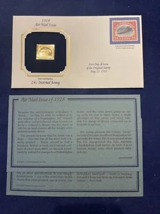Estampillas de Estados Unidos, réplica de oro de 22kt 24c invertida Jenny 1918 emisión de correo aéreo - Imagen 1 de 5