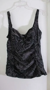 MERONA Nero con COSTUME DA BAGNO TANKINI GRIGIO ~Donna Medium - Foto 1 di 3