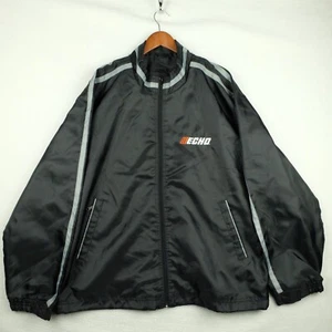 Saxon Extreme Wear Bomber Jacket Large Black Gray Stripes Waterproof Moto - Picture 1 of 10