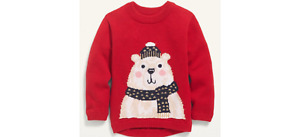 Old Navy Girl Holiday Bear Red Sweater 4T New Kids NWT free shipping 