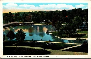 Vtg Fort Wayne Indiana IN Reservoir Park Lake 1920s Postcard - Picture 1 of 2