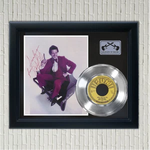 Jerry Lee Lewis "Great Balls Of Fire" Framed Silver Reprint Signed Rec Display - Picture 1 of 4