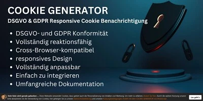 Cookie Generator (HTML Script) - DSGVO - GDPR - Bild 1 von 2