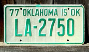 1977 OKLAHOMA Expired License Plate LA-2750 (#OK00013) - Picture 1 of 1