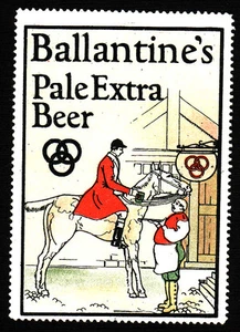 BALLANTINE'S PALE EXTRA BEER GREAT OLD POSTER STAMP CINDERELLA LABEL - Bild 1 von 1