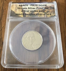 2011-S ANACS Silver Proof Set PR70 DCAM US Jefferson Nickel First Strike P009 - Picture 1 of 2