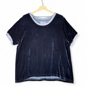 Top de terciopelo Johnny Was Pete & Greta para mujer M terciopelo oscuro academia azul caprichoso - Imagen 1 de 7