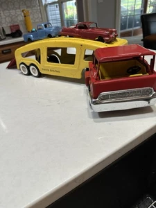 Structo Auto Hauler with Car and Truck and Ramp - Picture 1 of 6