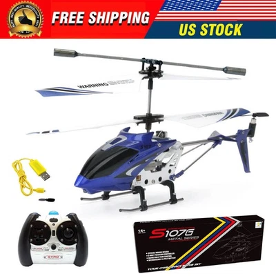 Syma S107G Blue RC Helicopter 3/3.5CH Mini Remote Control Helicopter w/ Gyro Toy - Image 1 of 4