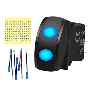 3 Way Momentary Rocker Switch DPDT Dual Lens 7 Pin (ON)-Off-(ON) Polarity...  - Imagen 1 de 7