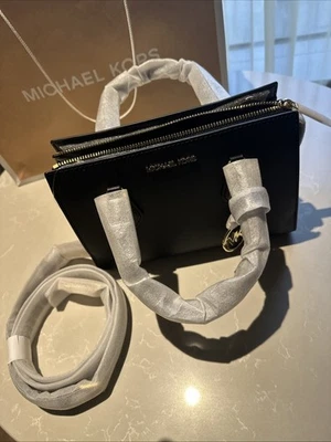 Michael Kors Jet Set Item Small Zip Chain MK Crossbody Bag Black New Authentic - Image 1 of 4