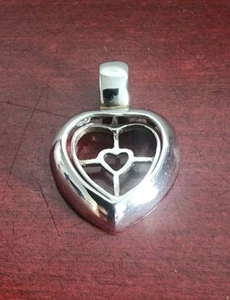 COLGANTE DE DOS CORAZONES CON BISAGRAS DE PLATA DE LEY 925 VINTAGE IS. HECHO EN CHINA - Imagen 1 de 7