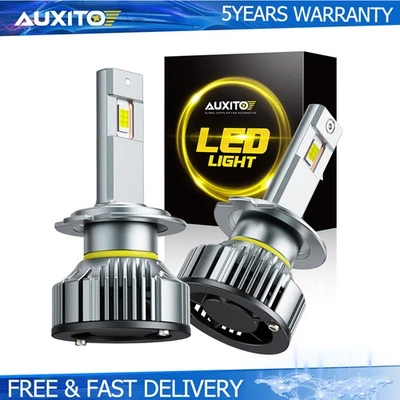 AUXITO 50000LM Super Bright White 2X LED H7 Headlight Head Lamps High Low Beam - Image 1 of 4