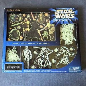 New 1999 Illuminations Star Wars Episode I Glow In The Dark Characters Wall - Picture 1 of 6