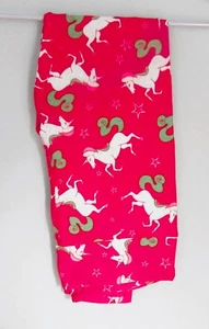 LULAROE TALL & CURVY CHRISTMAS UNICORN ON RED LEGGINGS SIZE TC NEW - Picture 1 of 1