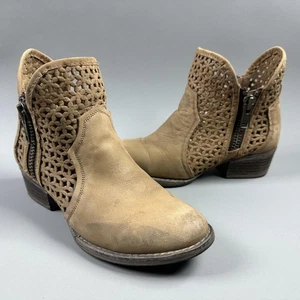 Circle G by Corral Damenstiefel Größe 7,5 hellbraun Leder Westernstiefeletten Reißverschluss - Bild 1 von 11