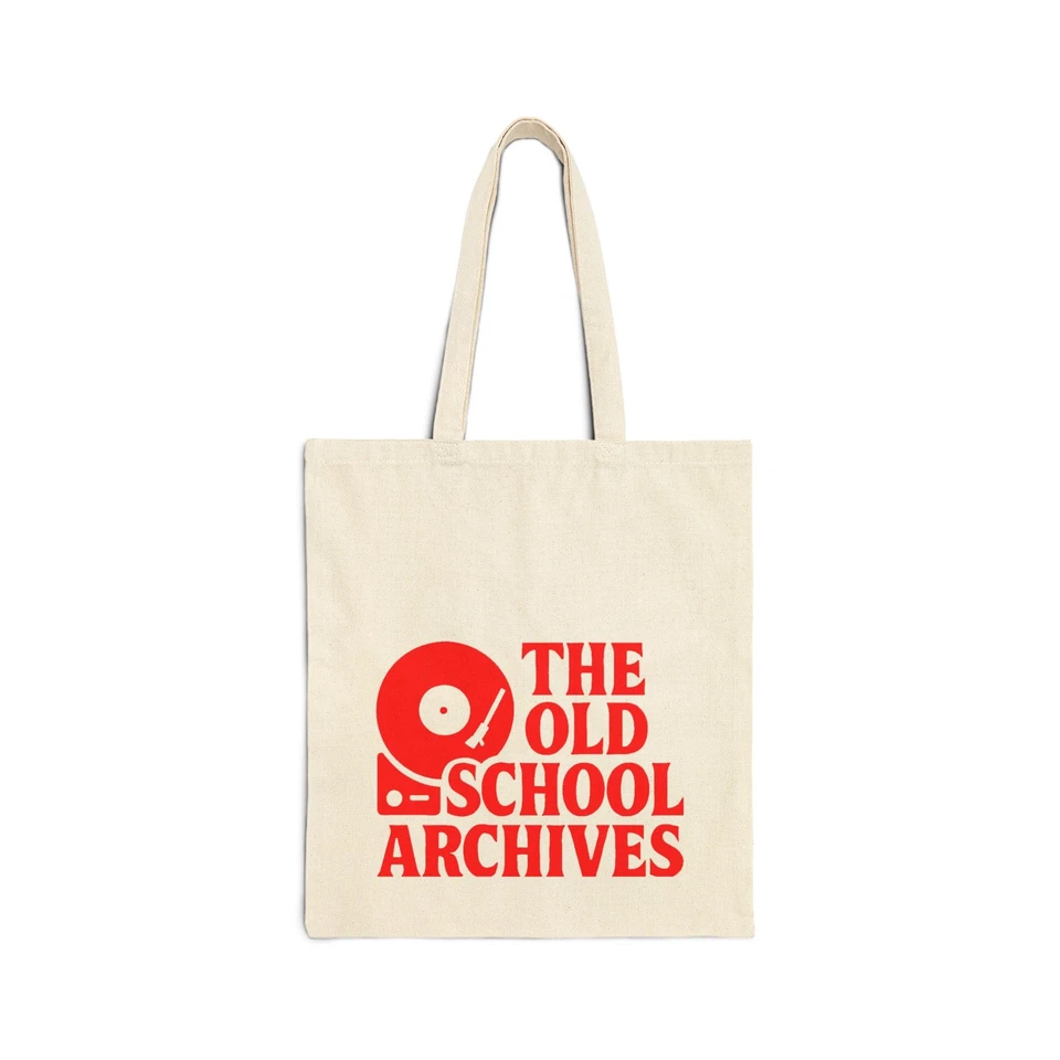 The Old-School Archives Canvas Vinyl Record Shopping Bag Red Turntable Logo - Image 1 of 1