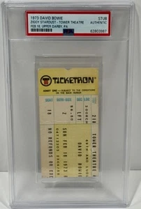 David Bowie “Ziggy Stardust” at Tower Theatre 2/18/73 Ticket Stub PSA Authentic - Picture 1 of 2