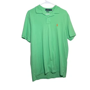 Polo Ralph Lauren Shirt Men's Medium Green Neon Short Sleeve Collared Shirt - Picture 1 of 9