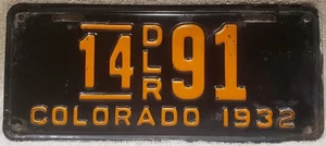 RARE 1932 COLORADO DEALER LICENSE PLATE - Picture 1 of 4