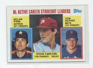 1984 Topps #707 Nolan Ryan/Tom Seaver Strikeout Leaders with Steve Carlton - Bild 1 von 2
