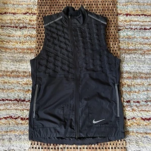 Nike Aeroloft Ultralight Textured Puffer Vest Black Side Zip Men's Size Medium - Picture 1 of 3