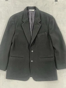 Perry Ellis Men’s Black Wool Blend Short Topcoat 42L 3/4 Length Overcoat Jacket - Picture 1 of 12