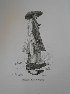 Gravure 19èm - L'Auvergnat - Picture 1 of 1