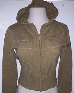 Girls Tan BILLABONG Knit Zip Up Hoodie Jacket ~ Youth Size Large L - Picture 1 of 6