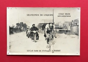 Radsport Foto AK Grand Prix de L´Equipe Rennfahrer mit Fahrrad Motorrad ( 55058 - Bild 1 von 2