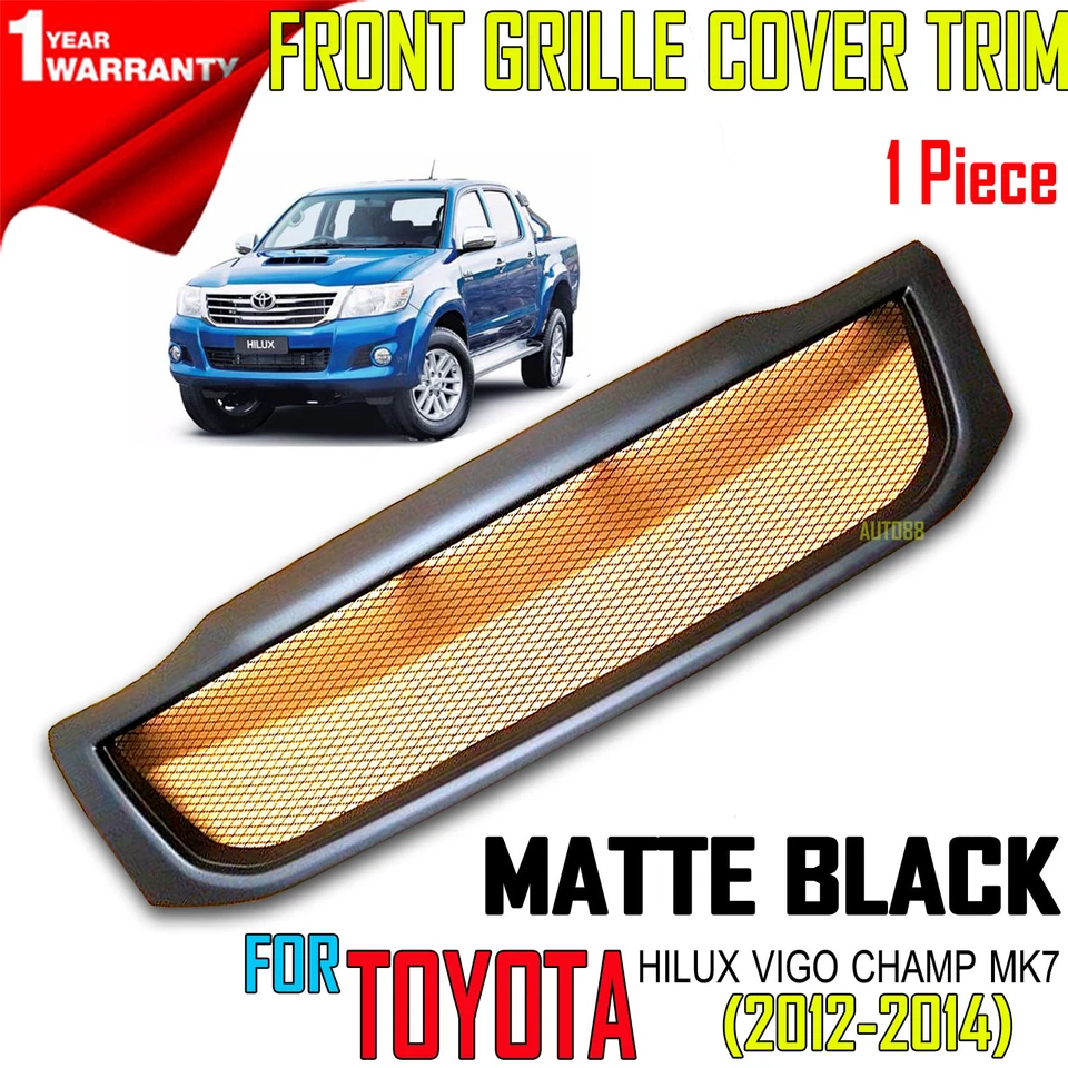 FRONT GRILL GRILLE BLACK 2012 2013 2014 TOYOTA HILUX SR5 PICKUP MK7 VIGO CHAMP - Imagem 1 de 2