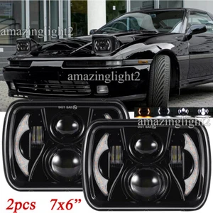 Pair 5X7" 7x6" LED Headlights DRL Fit Toyota Supra & for Chevy Corvette 1984-96 - Picture 1 of 11