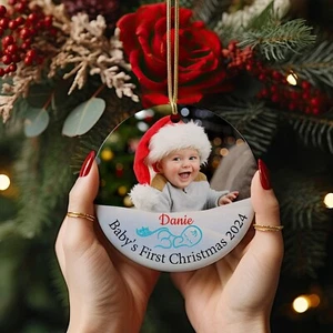 Personalized Baby's First Christmas Ornament 2025 Boy Girl, 1st Christmas Gifts - Picture 1 of 2