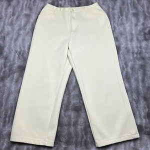 Uniqlo Pants Womens Extra Large Off White Jersey Pants Elastic Waist Wide Leg - Picture 1 of 19