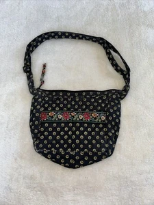 Vera Bradley Black Micro Floral Shoulder Bag - Picture 1 of 6