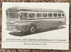 Doylestown And Easton Motor Coach Company Bus Schedule (1941)