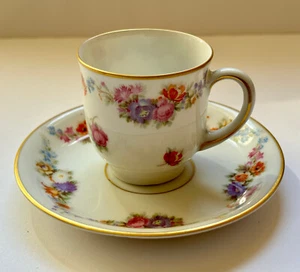 Wunderschöne Mokkatasse Jugendstil Thomas Bavaria Goldrand Blumendekor Gold - Bild 1 von 3