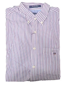 Gant Uomo Punto Sur Popeline Righe Camicia Button Down 308800 Taglia Media - Foto 1 di 1