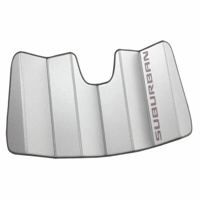 Chevrolet Suburban 2021-2023 paquete de parabrisas parasol 84446397 plateado con guión  Foto 1 de 2