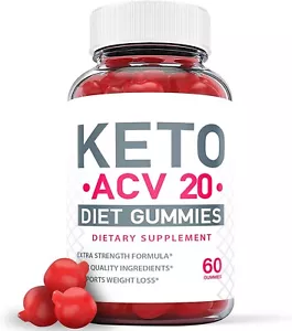 1 Pack - Keto ACV 20 Gummies - Vegan, Weight Loss Supplement - 60 Gummies - Picture 1 of 8