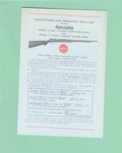 Remington Model 34 Owners Manual Reproduction - Picture 1 of 1