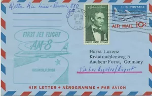 USA 1961 rare superb First Flight A.M. 8 - First Jet Air Mail Service ORLANDO - - Picture 1 of 3