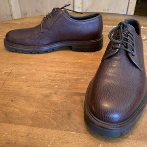 $450 Retail AQUATALIA Brown Pebbled Leather Oxfords Size 8.5 Italy - Picture 1 of 11