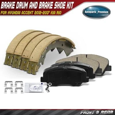 8 pastillas de freno delanteras y zapatas de freno traseras para Hyundai Accent 2012-2017 Kia Rio Foto 1 de 4