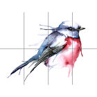Bird Robin Watercolour XL Giant Panel Poster (8 Sections)