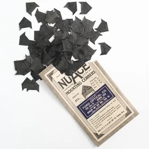 Vintage Opened Pack of 90 NuAce Black Adhesive Photo Mounting Corners - Picture 1 of 4
