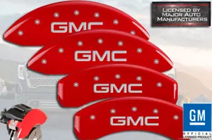 2023-2024 "GMC" Canyon Front + Rear Red MGP Brake Disc Caliper Covers 4pc Set - Picture 1 of 10